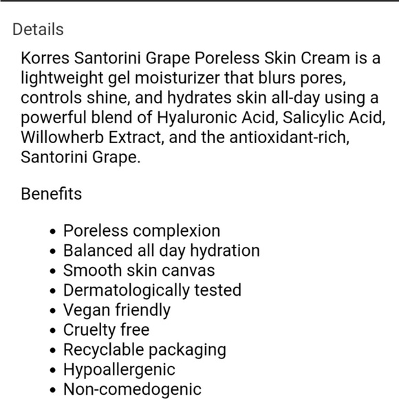 KORRES Poreless cream w/deluxe travel Velvet skin drink🩷FINAL SALE🩷 - Picture 6 of 14